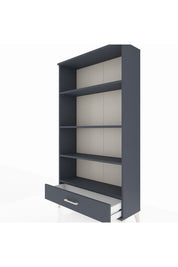 Arges Dolap 4 Raflı Tek Çekmeceli 88x30x163 Antrasit-Antrasit