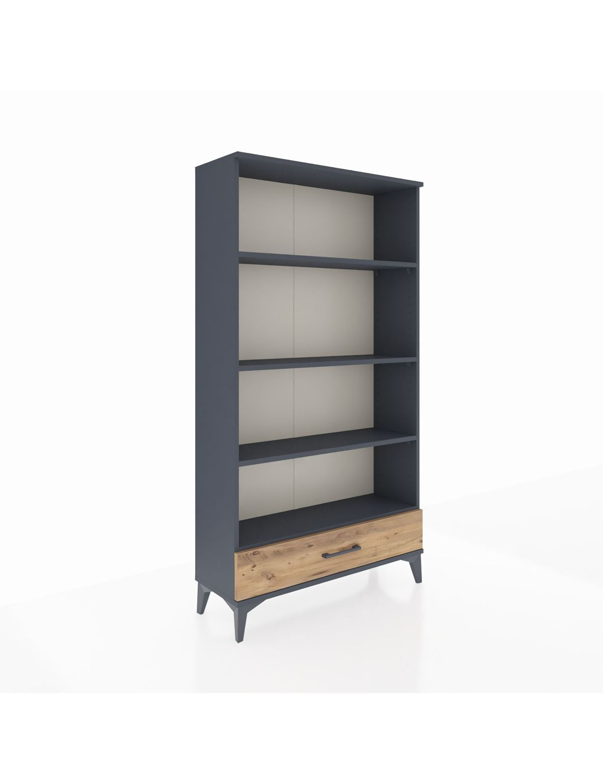 Arges Dolap 4 Raflı Tek Çekmeceli 88x30x163 Antrasit-Çam