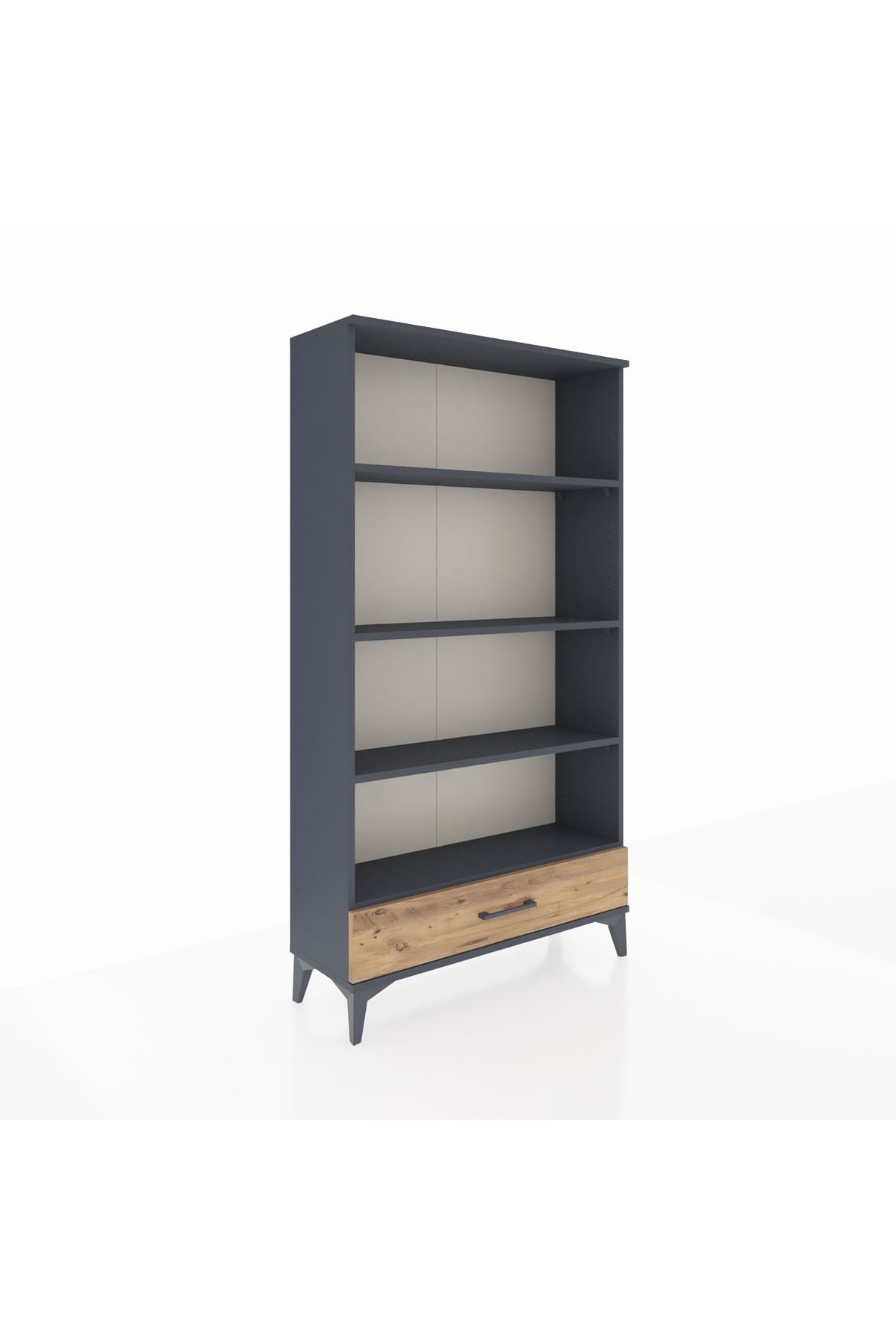 Arges Dolap 4 Raflı Tek Çekmeceli 88x30x163 Antrasit-Çam