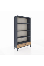 Arges Dolap 4 Raflı Tek Çekmeceli 88x30x163 Antrasit-Çam