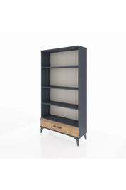 Arges Dolap 4 Raflı Tek Çekmeceli 88x30x163 Antrasit-Çam