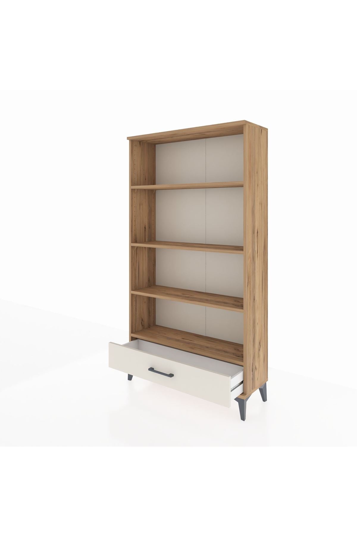 Arges Dolap 4 Raflı Tek Çekmeceli 88x30x163 Çam-Aytaşı