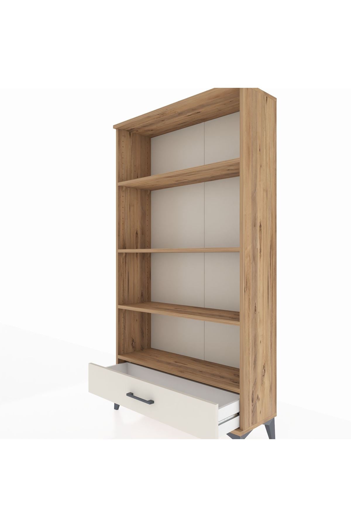 Arges Dolap 4 Raflı Tek Çekmeceli 88x30x163 Çam-Aytaşı