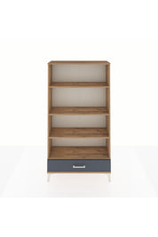 Arges Dolap 4 Raflı Tek Çekmeceli 88x30x163 Çam-Antrasit