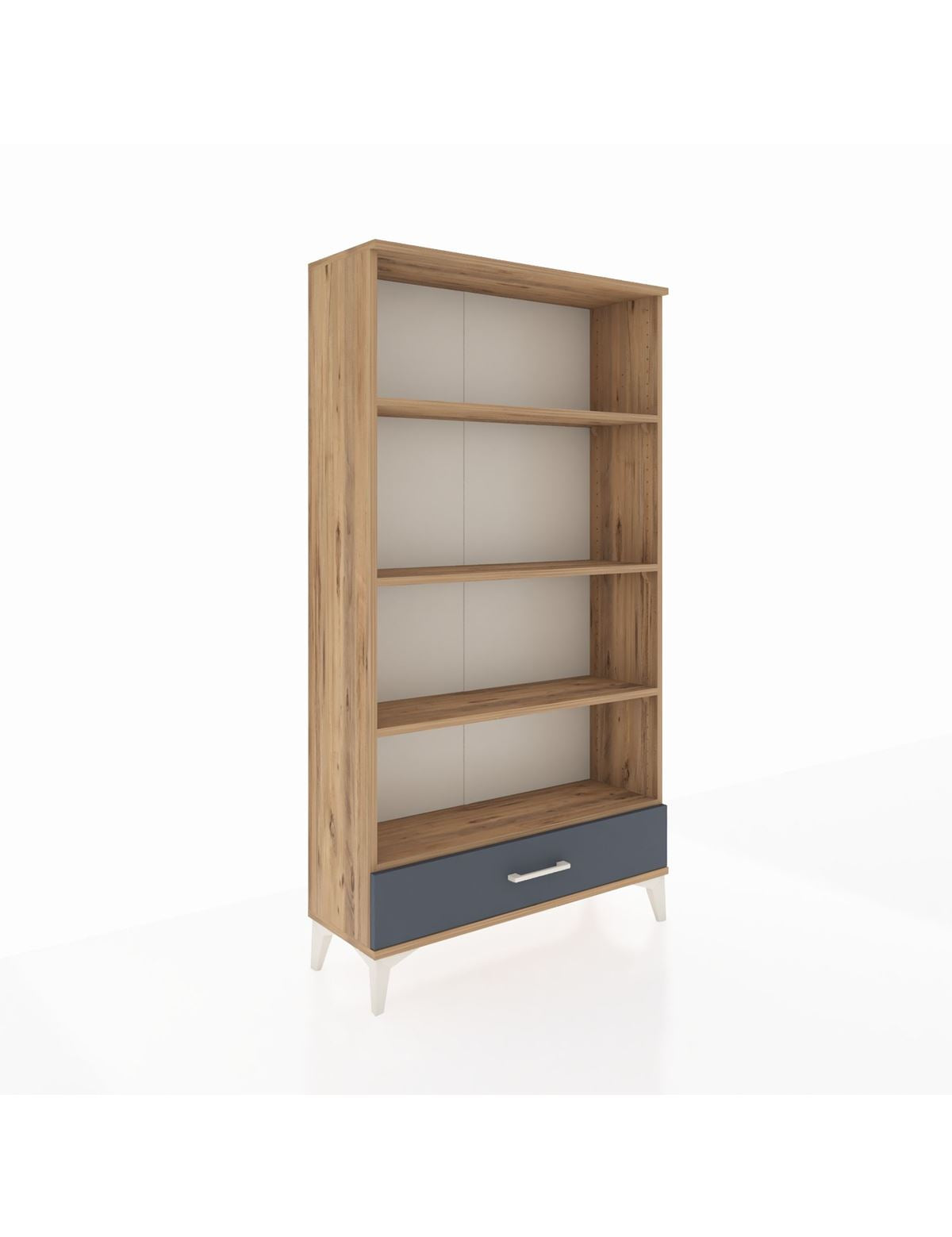 Arges Dolap 4 Raflı Tek Çekmeceli 88x30x163 Çam-Antrasit