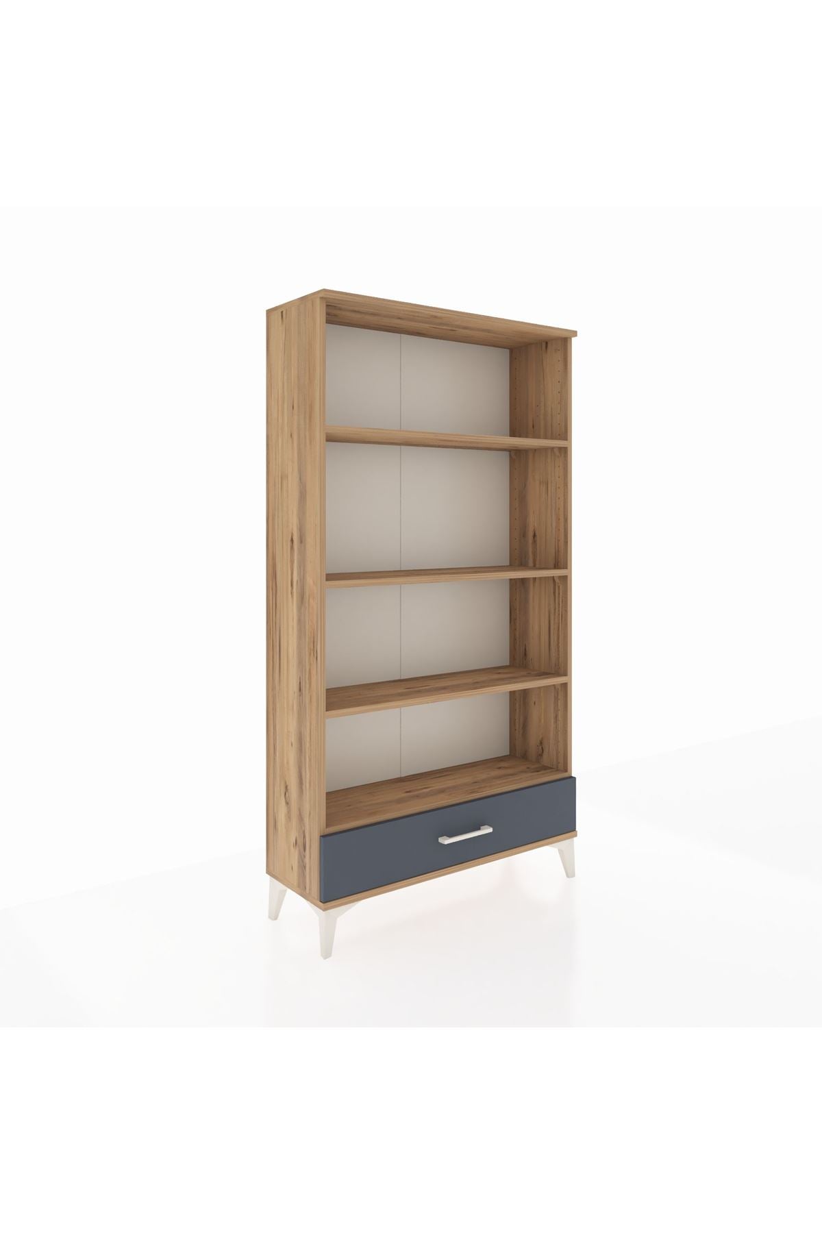 Arges Dolap 4 Raflı Tek Çekmeceli 88x30x163 Çam-Antrasit