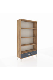 Arges Dolap 4 Raflı Tek Çekmeceli 88x30x163 Çam-Antrasit