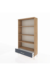 Arges Dolap 4 Raflı Tek Çekmeceli 88x30x163 Çam-Antrasit