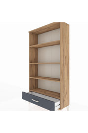 Arges Dolap 4 Raflı Tek Çekmeceli 88x30x163 Çam-Antrasit