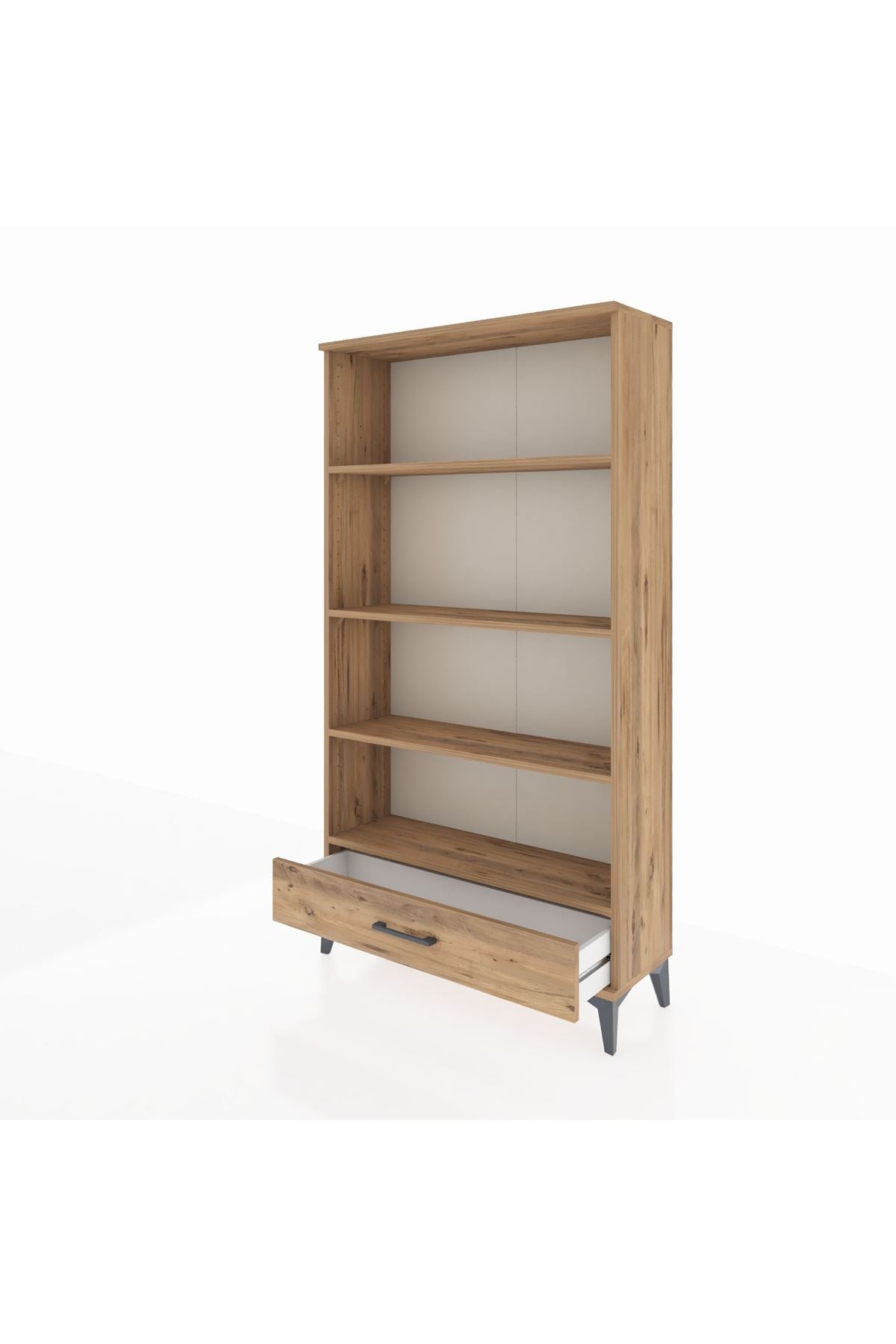 Arges Dolap 4 Raflı Tek Çekmeceli 88x30x163 Çam-Çam