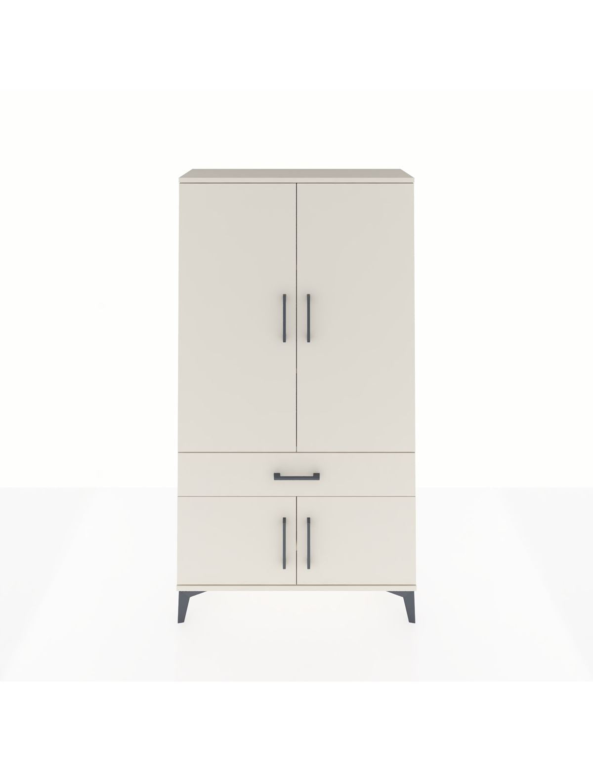 Arges Dolap 3 Raflı Tek Çekmeceli 4 Kapaklı 88x30x163 Aytaşı-Aytaşı