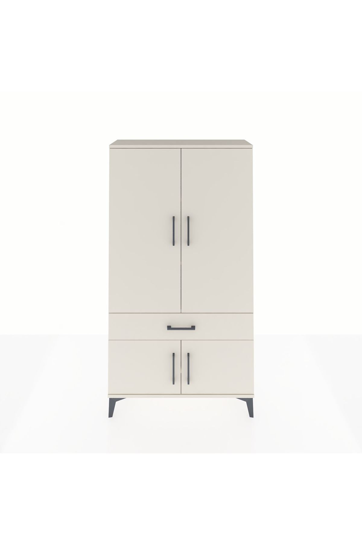 Arges Dolap 3 Raflı Tek Çekmeceli 4 Kapaklı 88x30x163 Aytaşı-Aytaşı