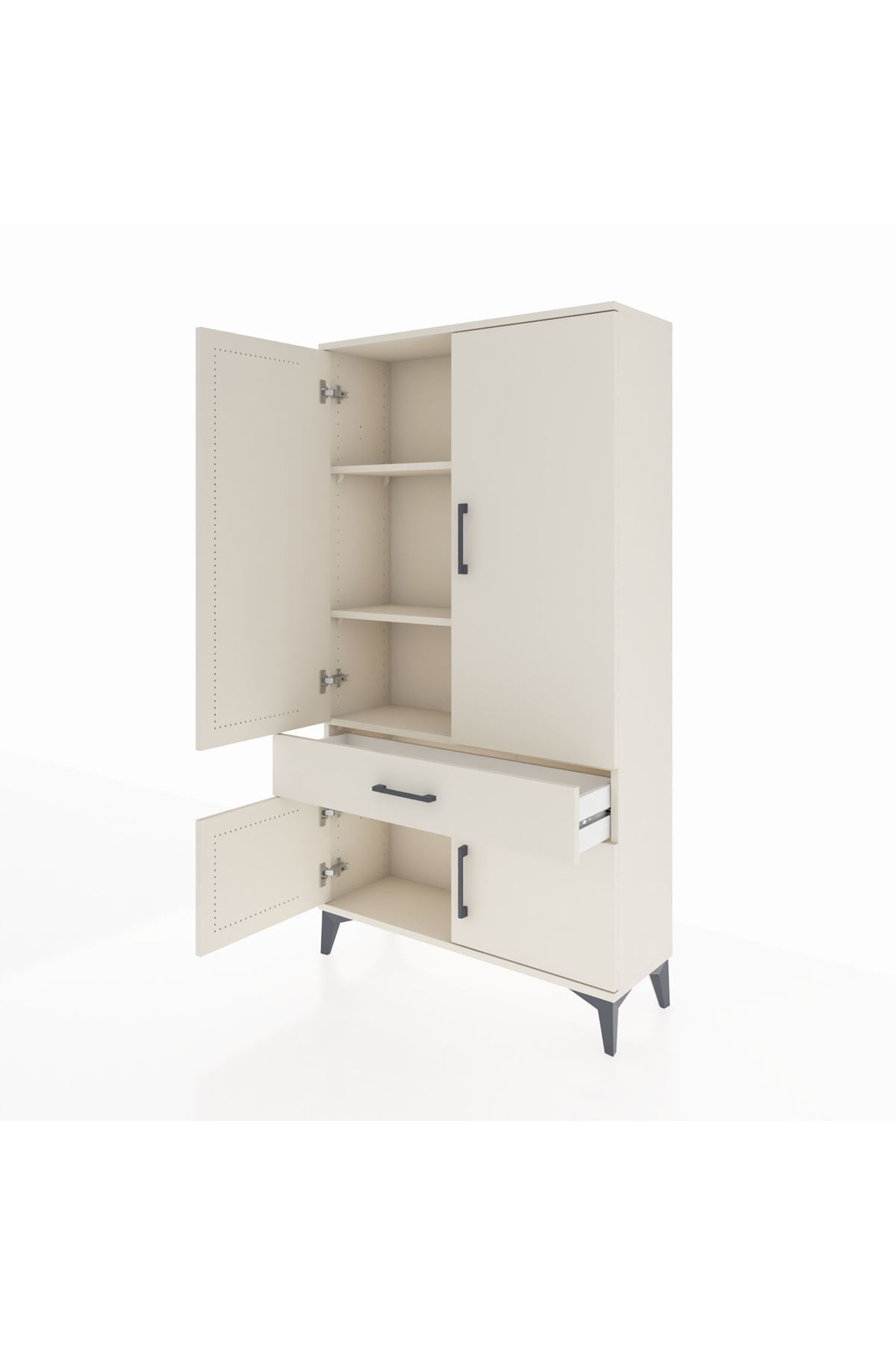 Arges Dolap 3 Raflı Tek Çekmeceli 4 Kapaklı 88x30x163 Aytaşı-Aytaşı