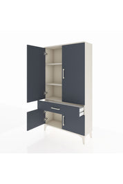 Arges Dolap 3 Raflı Tek Çekmeceli 4 Kapaklı 88x30x163 Aytaşı-Antrasit