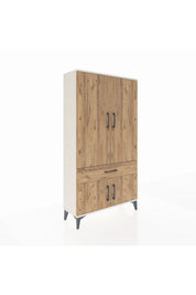 Arges Dolap 3 Raflı Tek Çekmeceli 4 Kapaklı 88x30x163 Aytaşı-Çam