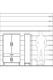 Arges Dolap 3 Raflı Tek Çekmeceli 4 Kapaklı 88x30x163 Antrasit-Aytaşı