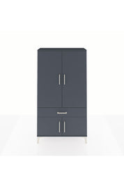 Arges Dolap 3 Raflı Tek Çekmeceli 4 Kapaklı 88x30x163 Antrasit-Antrasit