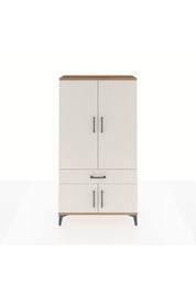Arges Dolap 3 Raflı Tek Çekmeceli 4 Kapaklı 88x30x163 Çam-Aytaşı