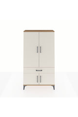 Arges Dolap 3 Raflı Tek Çekmeceli 4 Kapaklı 88x30x163