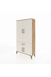 Arges Dolap 3 Raflı Tek Çekmeceli 4 Kapaklı 88x30x163 Çam-Aytaşı