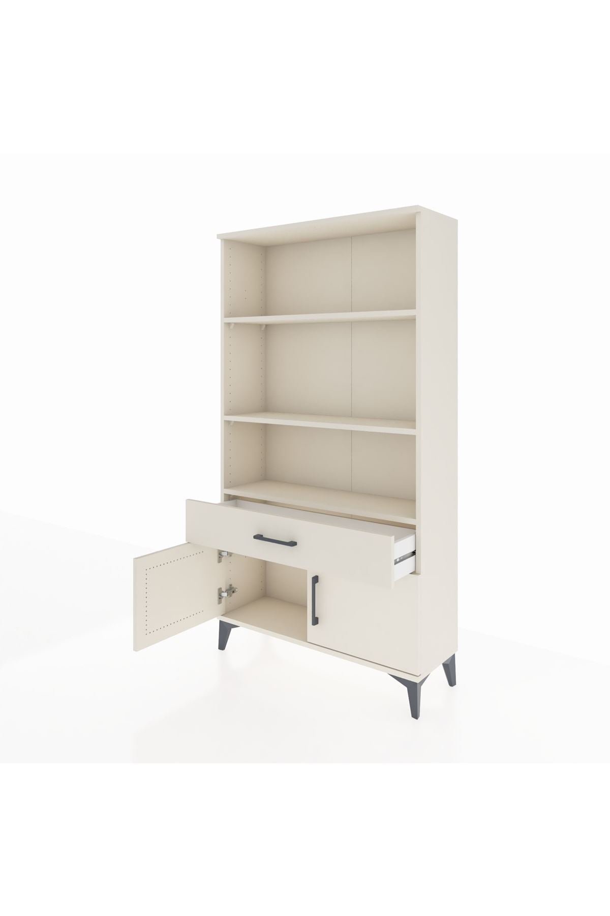 Arges Dolap 3 Raflı Tek Çekmeceli 2 Kapaklı 88x30x163 Aytaşı-Aytaşı