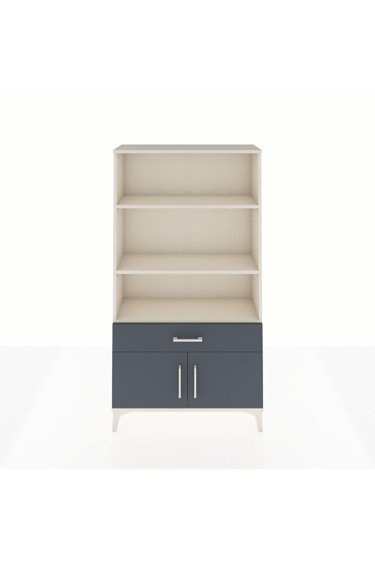 Arges Dolap 3 Raflı Tek Çekmeceli 2 Kapaklı 88x30x163 Aytaşı-Antrasit