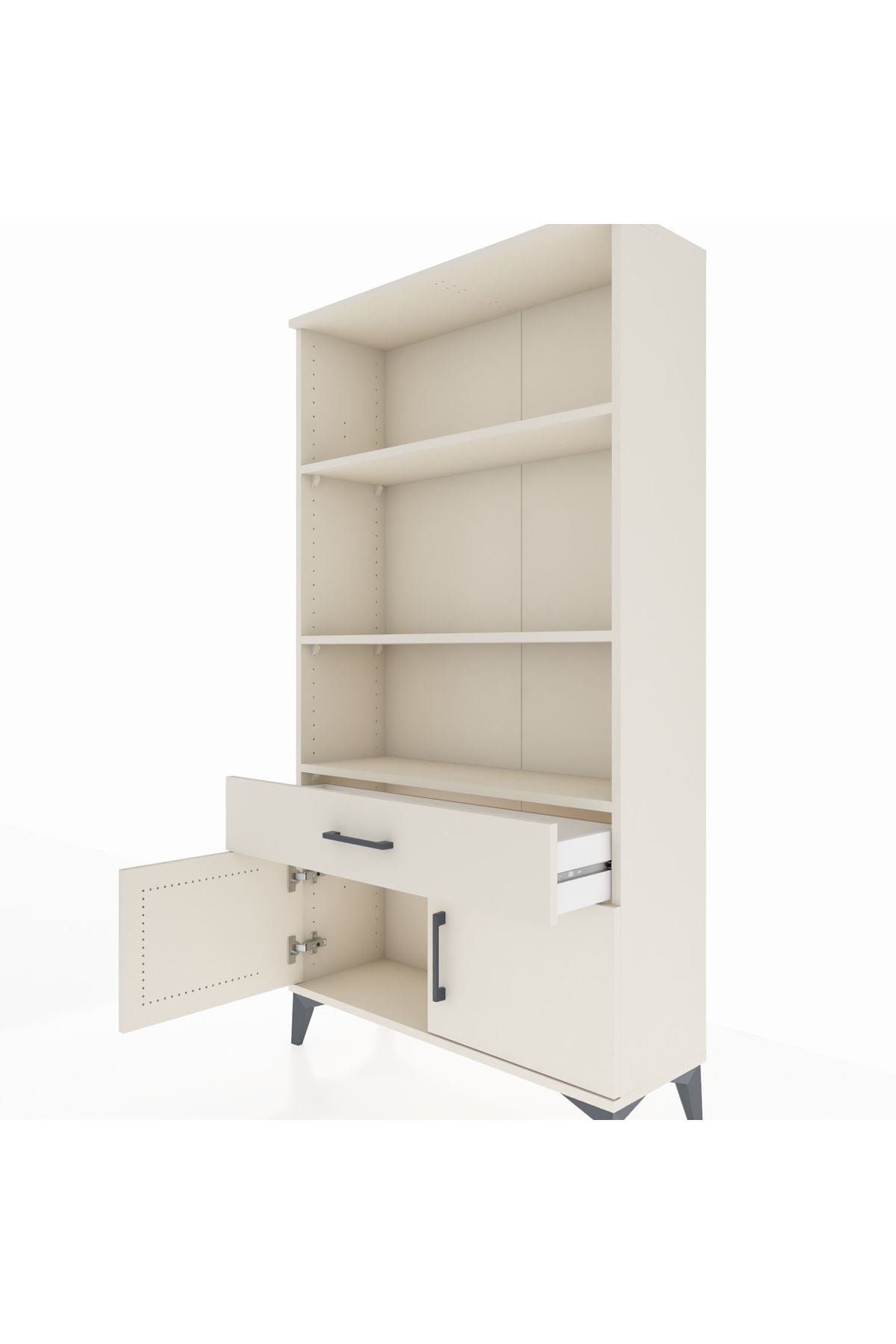 Arges Dolap 3 Raflı Tek Çekmeceli 2 Kapaklı 88x30x163 Aytaşı-Aytaşı