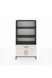 Arges Dolap 3 Raflı Tek Çekmeceli 2 Kapaklı 88x30x163 Antrasit-Aytaşı