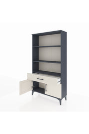 Arges Dolap 3 Raflı Tek Çekmeceli 2 Kapaklı 88x30x163 Antrasit-Aytaşı