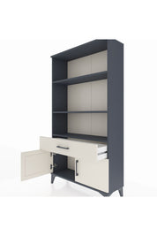 Arges Dolap 3 Raflı Tek Çekmeceli 2 Kapaklı 88x30x163 Antrasit-Aytaşı