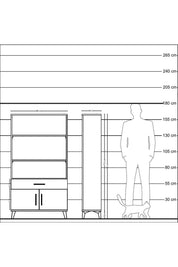Arges Dolap 3 Raflı Tek Çekmeceli 2 Kapaklı 88x30x163 Antrasit-Aytaşı