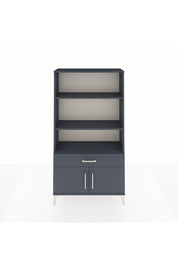 Arges Dolap 3 Raflı Tek Çekmeceli 2 Kapaklı 88x30x163 Antrasit-Antrasit