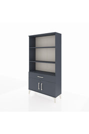Arges Dolap 3 Raflı Tek Çekmeceli 2 Kapaklı 88x30x163 Antrasit-Antrasit