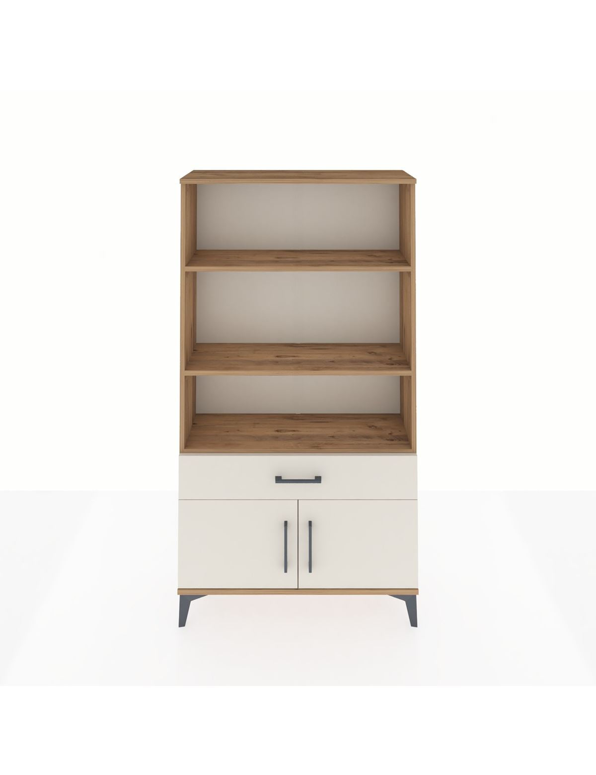 Arges Dolap 3 Raflı Tek Çekmeceli 2 Kapaklı 88x30x163 Çam-Aytaşı