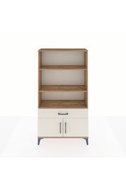 Arges Dolap 3 Raflı Tek Çekmeceli 2 Kapaklı 88x30x163 Çam-Aytaşı