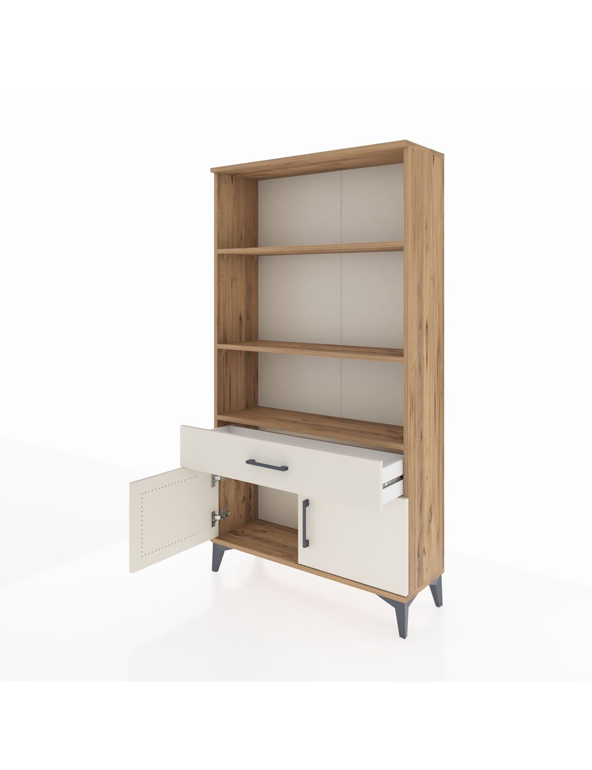 Arges Dolap 3 Raflı Tek Çekmeceli 2 Kapaklı 88x30x163 - S21M044V7A