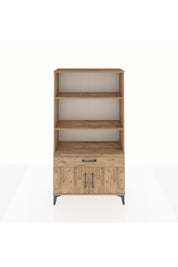 Arges Dolap 3 Raflı Tek Çekmeceli 2 Kapaklı 88x30x163 Çam-Çam