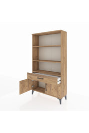 Arges Dolap 3 Raflı Tek Çekmeceli 2 Kapaklı 88x30x163 Çam-Çam