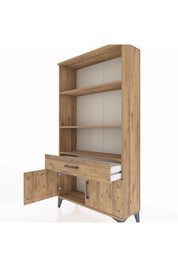 Arges Dolap 3 Raflı Tek Çekmeceli 2 Kapaklı 88x30x163 Çam-Çam