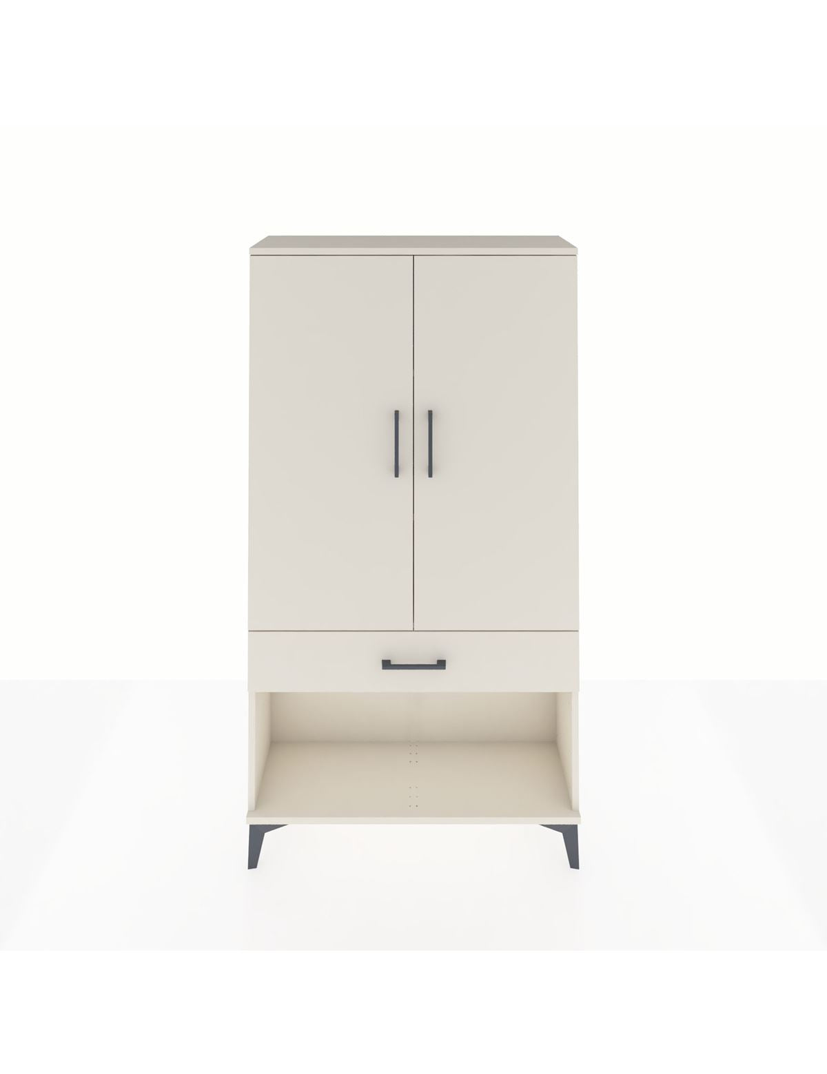 Arges Dolap 3 Raflı Tek Çekmeceli 2 Kapaklı 88x30x163 Aytaşı-Aytaşı