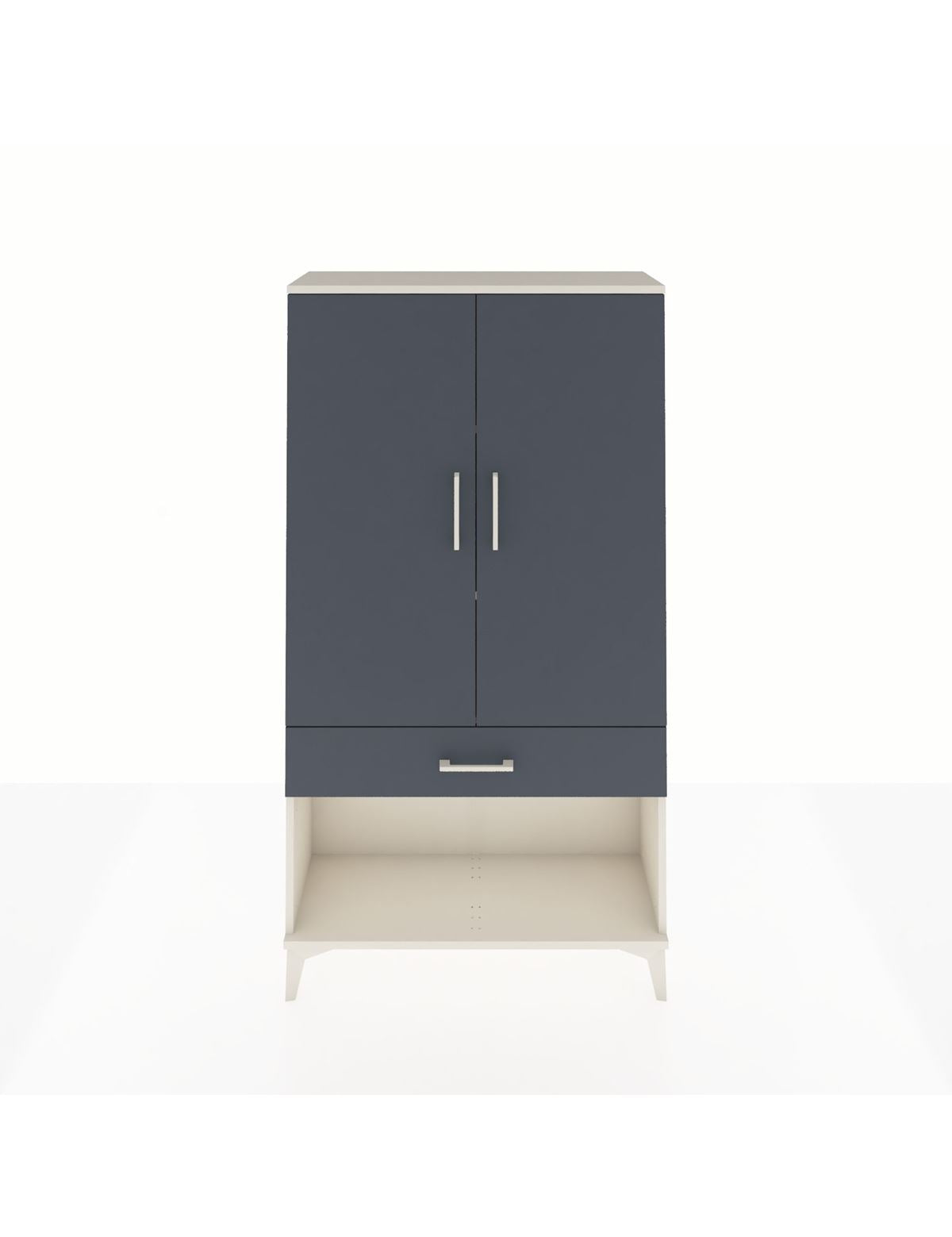 Arges Dolap 3 Raflı Tek Çekmeceli 2 Kapaklı 88x30x163 Aytaşı-Antrasit