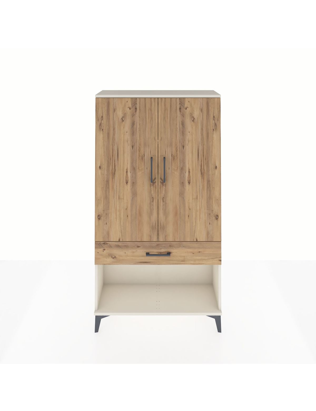 Arges Dolap 3 Raflı Tek Çekmeceli 2 Kapaklı 88x30x163 Aytaşı-Çam