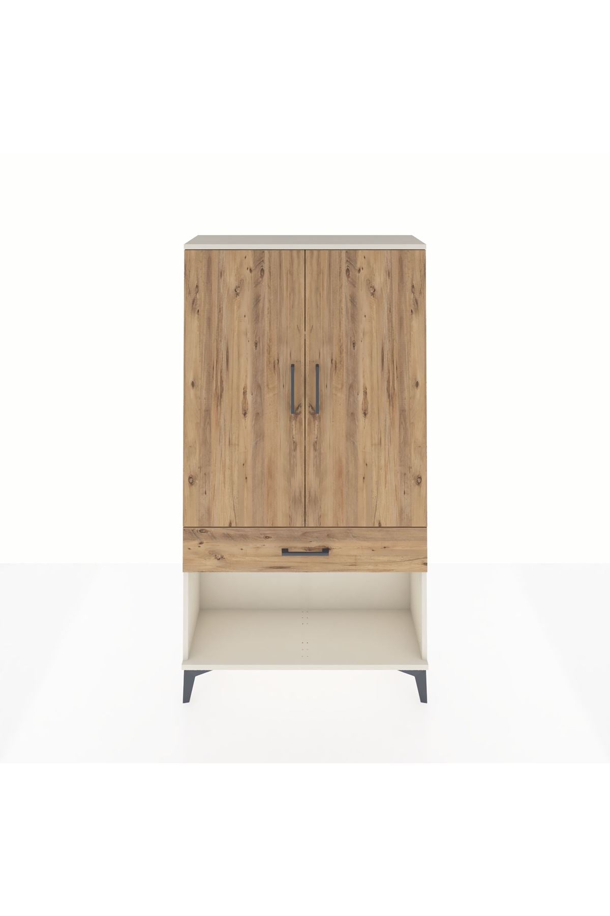 Arges Dolap 3 Raflı Tek Çekmeceli 2 Kapaklı 88x30x163 Aytaşı-Çam