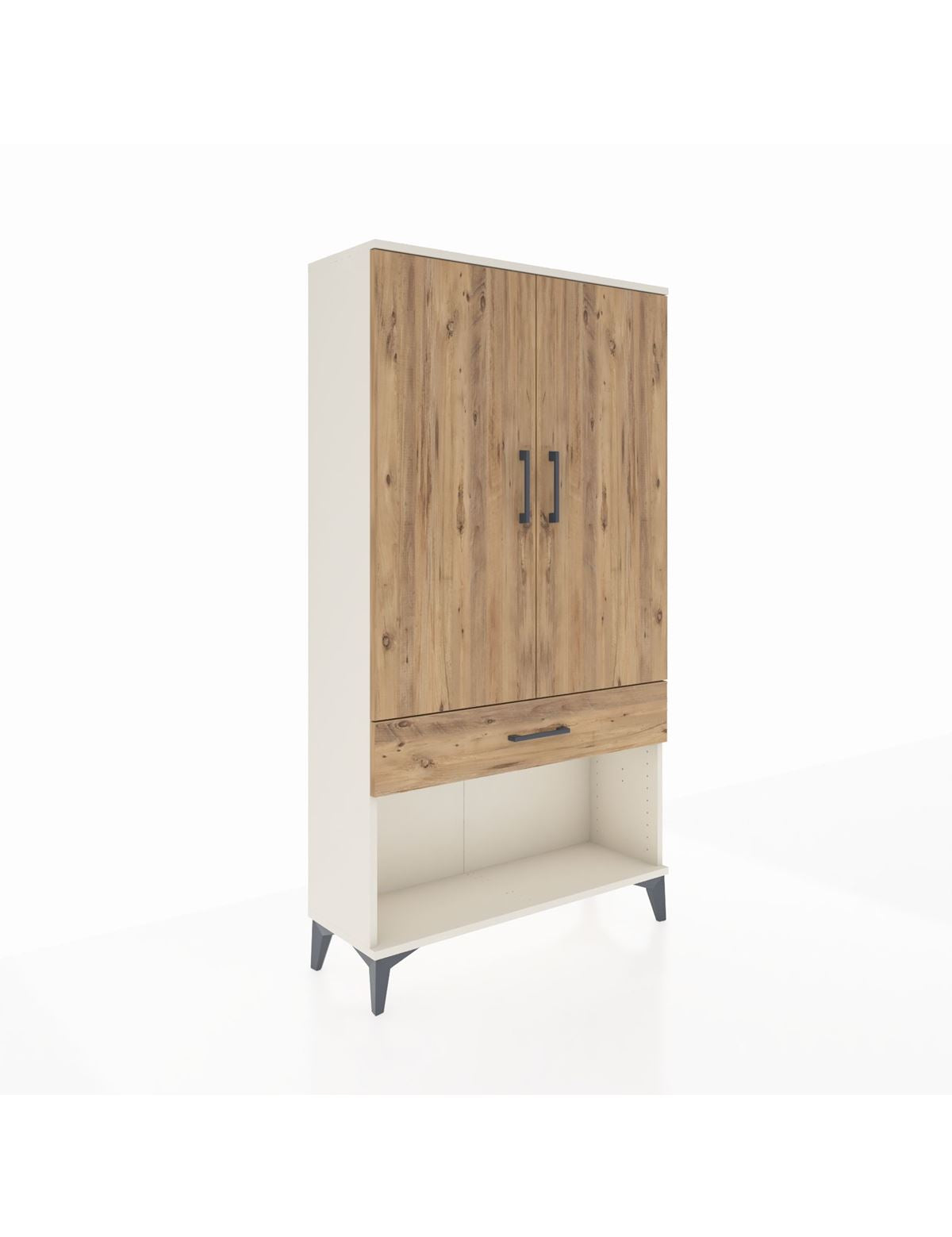 Arges Dolap 3 Raflı Tek Çekmeceli 2 Kapaklı 88x30x163 Aytaşı-Çam