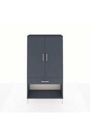 Arges Dolap 3 Raflı Tek Çekmeceli 2 Kapaklı 88x30x163 Antrasit-Antrasit