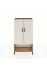 Arges Dolap 3 Raflı Tek Çekmeceli 2 Kapaklı 88x30x163