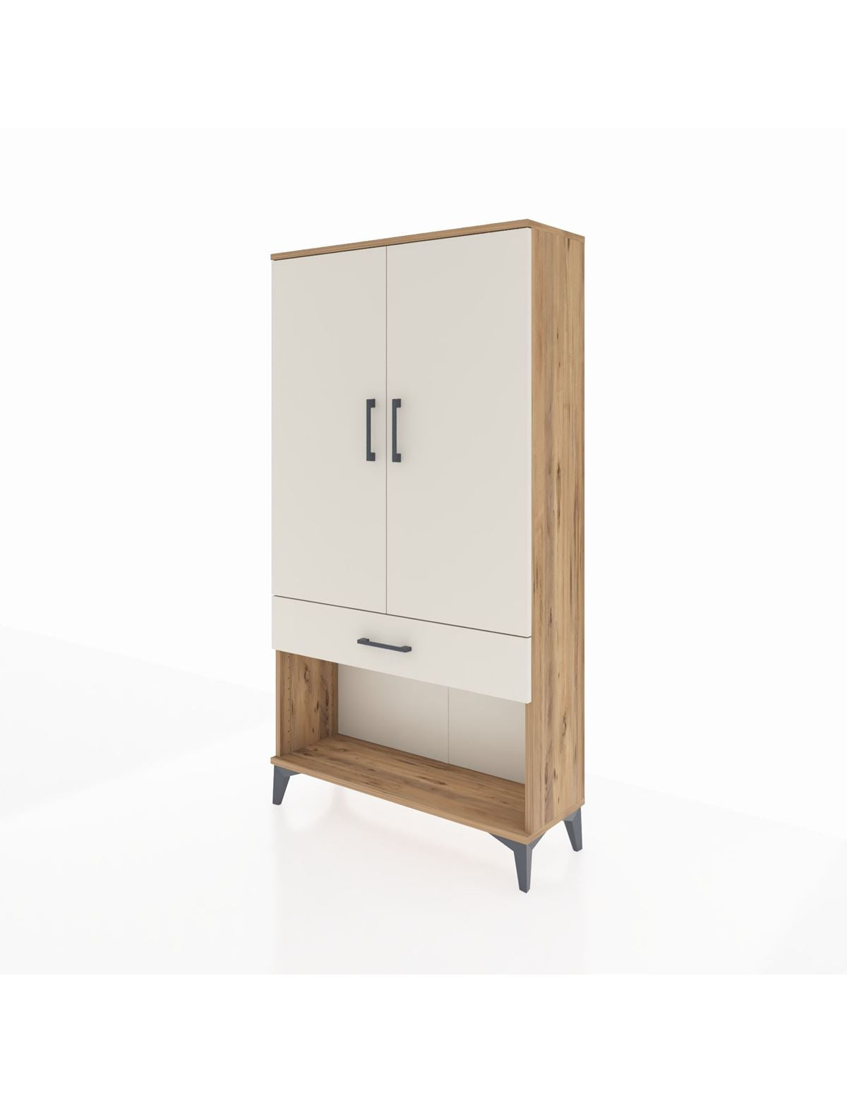 Arges Dolap 3 Raflı Tek Çekmeceli 2 Kapaklı 88x30x163 - S21M045V7A