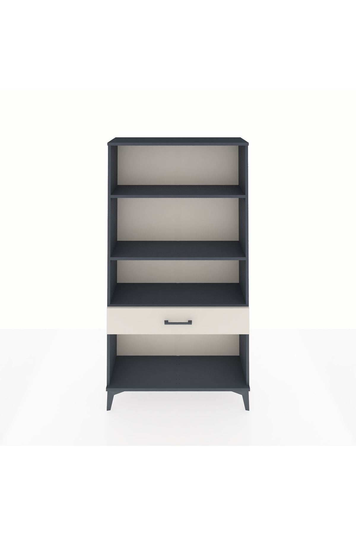 Arges Dolap 3 Raflı Tek Çekmeceli 88x30x163 Antrasit-Aytaşı