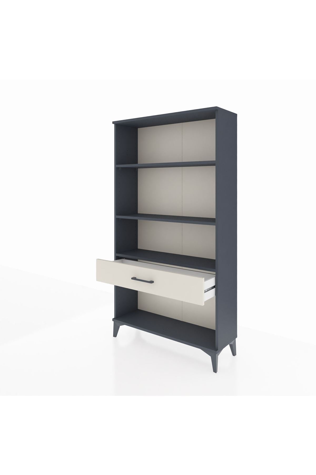 Arges Dolap 3 Raflı Tek Çekmeceli 88x30x163 Antrasit-Aytaşı