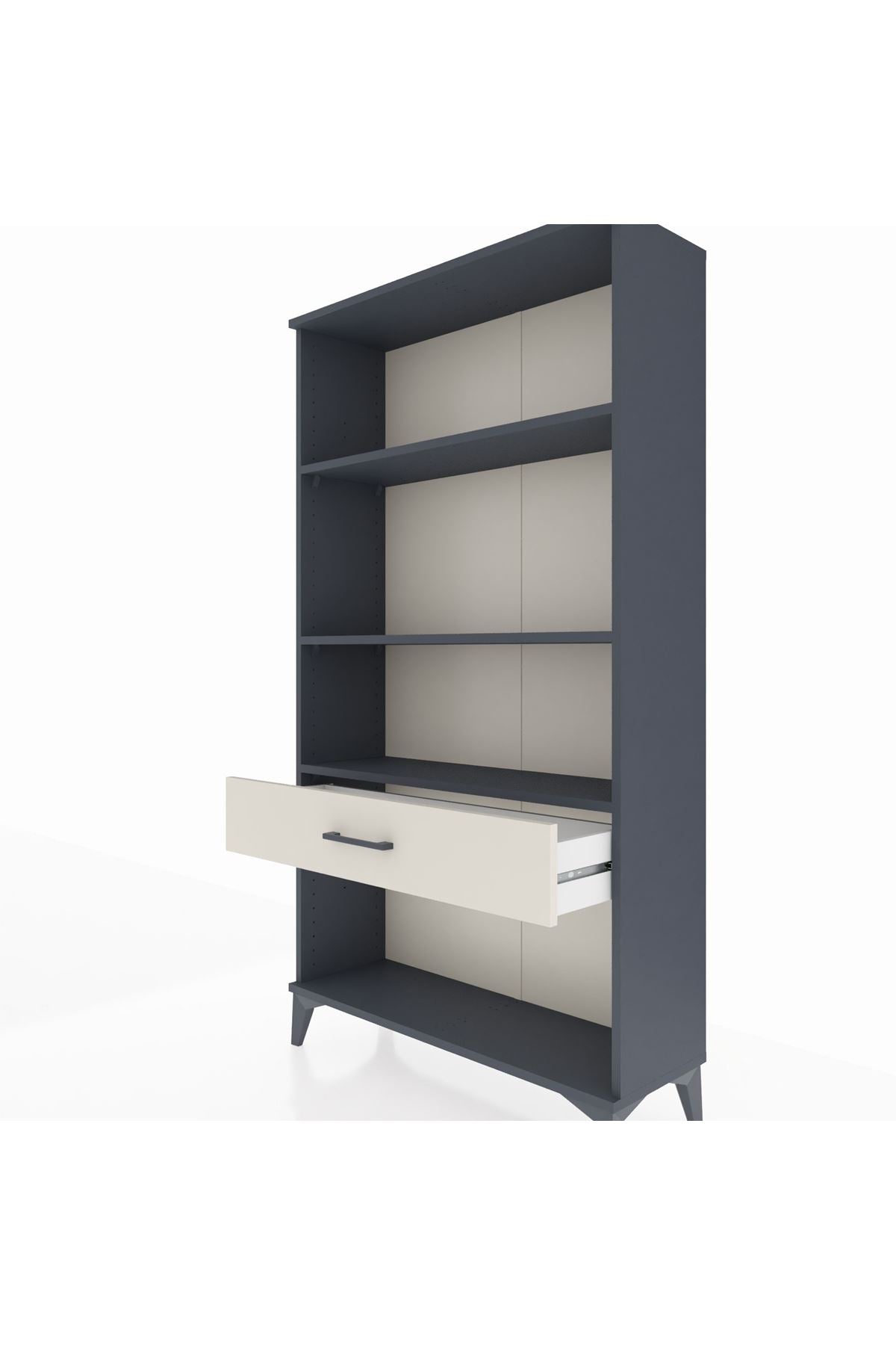 Arges Dolap 3 Raflı Tek Çekmeceli 88x30x163 Antrasit-Aytaşı